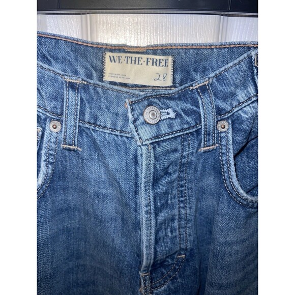 We the Free Slade Slim Selvedge Jeans Womens Sz 28 Cropped Cuffed New - Picture 4 of 10
